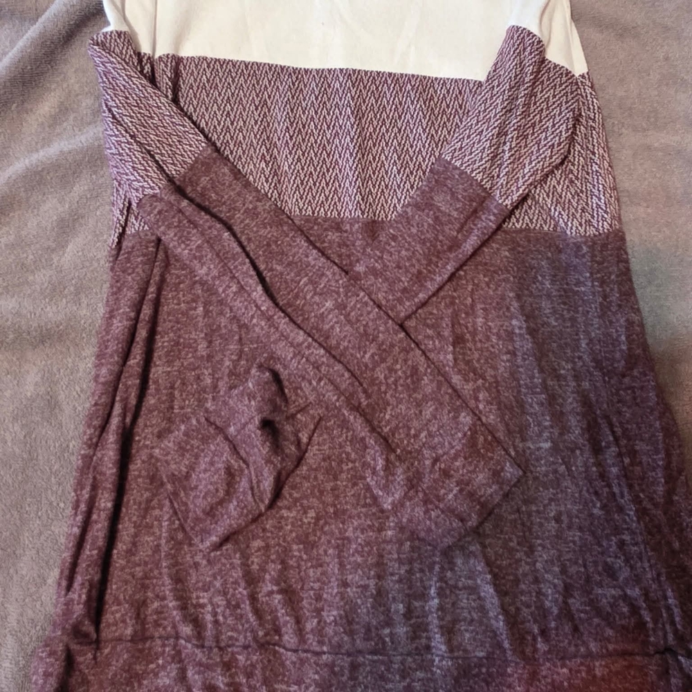 Pink Clover Purple and Cream Crew Neck Sweater